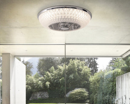 LED -plafondlicht "Viento" met ventilator, gemaakt van metaal en plastic, met geïntegreerde LED's, verlichting voor woonkamers of kantoor