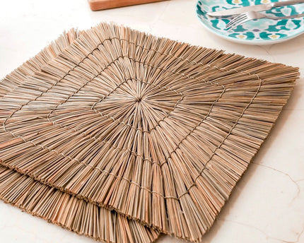 Placemat (set van 2, 4 of 6) 36 cm | Placemat VARNA (naturel) gemaakt van zeegras