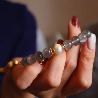 Labradoriet kralen armband met boeddhisme gelukkige charms