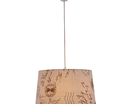 Textiel hanglamp "print", jong wonen, hangende lamp, textiel in bruin, E27 Socket, voor eetkamer, woonkamer, gang of kantoor, Ø40 cm