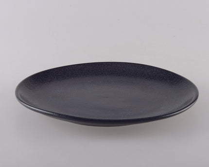 Mat zwart dessertplaat met schittering 21 cm