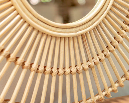 Ronde Rotan Spiegel 58 cm | Handgemaakte Boho Wandspiegel BUMI