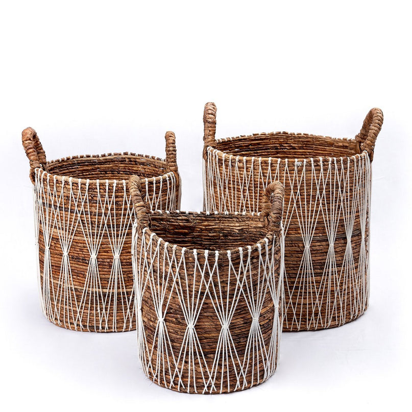 Boho wasmand | Plantenmand | Opbergmand MANDURO gemaakt van bananenvezel (3 maten)