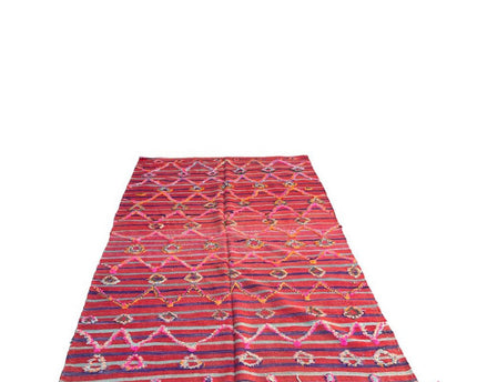 Zuiver wollen Marokkaans Kelim Berber tapijt 138 x 220 cm