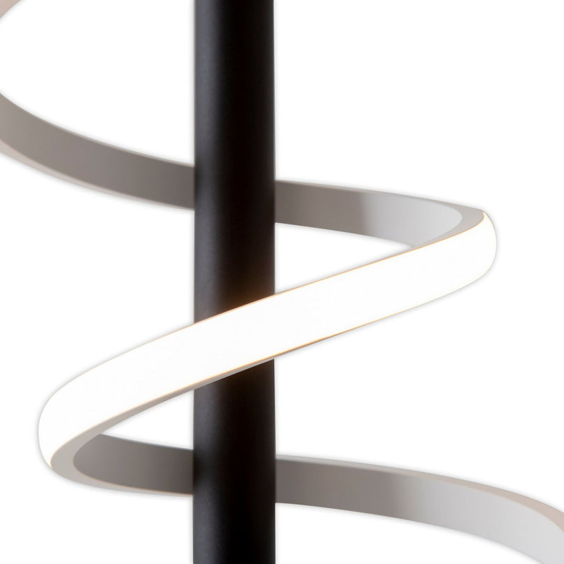 LED staande lamp "Belleza", moderne vloerlamp gemaakt van metaal en plastic in zwart en wit, met stevig ingebouwde LED's, 140 hoog, verlichting voor woonkamer, eetkamer, slaapkamer of kantoor.