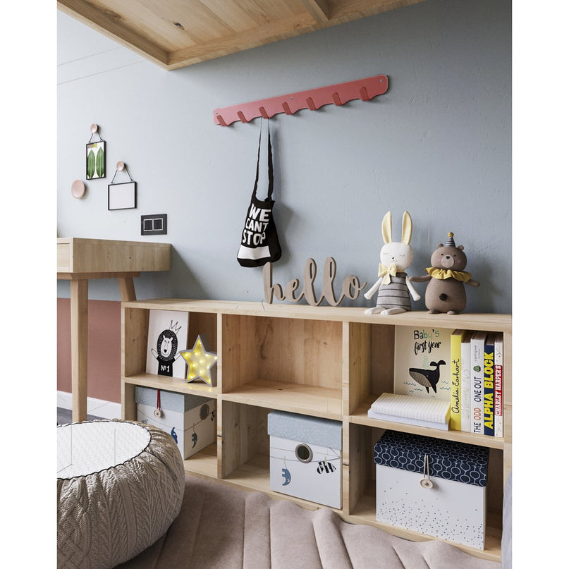 Gorillz Rounded Seven - Wandkapstok - 7 Kapstok Haken - Rood