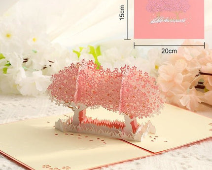 3D-kaart-kersenbloesem romantische liefdeskaart