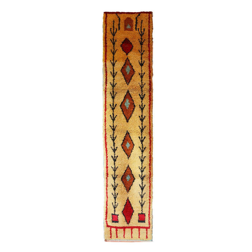 Zuiver wollen Marokkaans Berber halkleed 73 x 343 cm