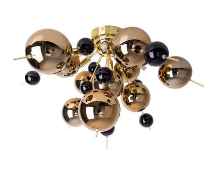 Plafondlamp "explosie" goud gemaakt van metaal en glas, G9 -versies, plafondlamp voor eetkamer, woonkamer, gang of kantoor, Ø57 cm