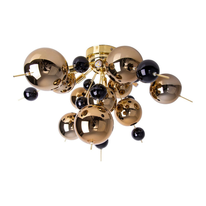 Plafondlamp "explosie" goud gemaakt van metaal en glas, G9 -versies, plafondlamp voor eetkamer, woonkamer, gang of kantoor, Ø57 cm