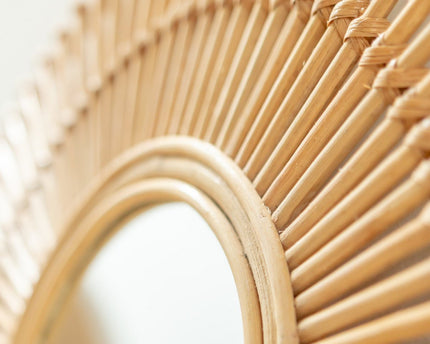 Ronde Rotan Spiegel 58 cm | Handgemaakte Boho Wandspiegel BUMI