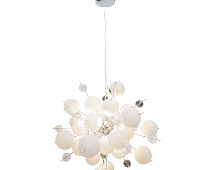 Hanger lamp "explosie" wit gemaakt van metaal en glas, G9 -versies, voor eetkamer, woonkamer, gang of kantoor, hangende lamp ØCA 65 cm