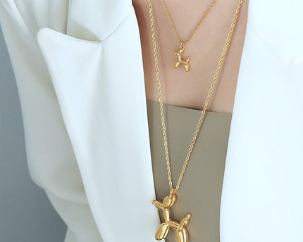 Leuke ballonhond hanger ketting