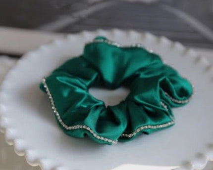 100% zijde oogverblindende haarscrunchie - 19 momme - diamantversiering