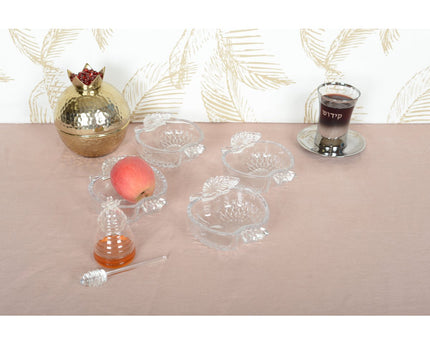 APPEL GLAZEN KOPJES 16,5X12,2X4,5CM - SET VAN 4
