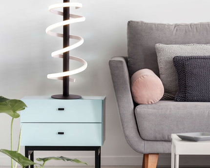 LED -tafellamp "Belleza", moderne metalen en plastic tafellamp in zwart en wit, met stevig gebouwd -in LED's, 50 cm hoog, verlichting voor woonkamer, eetkamer, slaapkamer of kantoor.
