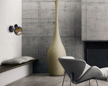 1er muur- en plafondlamp, plek "casco" gemaakt van metaal in zwart en goud, met E27 -aansluiting, 23 x 12 x 14 cm. Stijlvolle verlichting voor woonkamer, eetkamer of keuken.