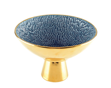 Gouden en blauw fruit gesneden