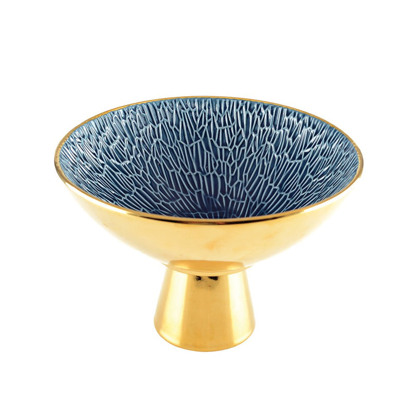 Gouden en blauw fruit gesneden