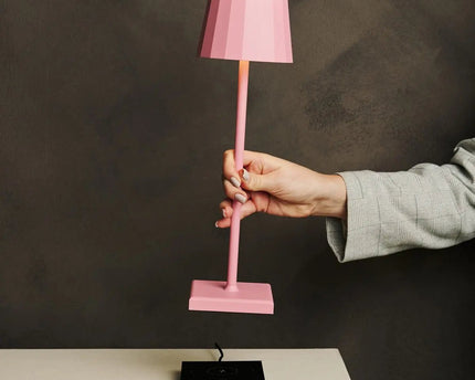 Wouter Flamingo Roze oplaadbare tafellamp-Draadloos opladen, dimbare, 120 uur batterijduur