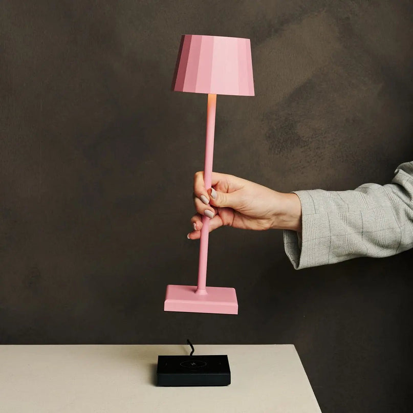 Wouter Flamingo Roze oplaadbare tafellamp-Draadloos opladen, dimbare, 120 uur batterijduur