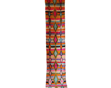 Zuiver wollen Marokkaans Berber halkleed 73 x 390 cm