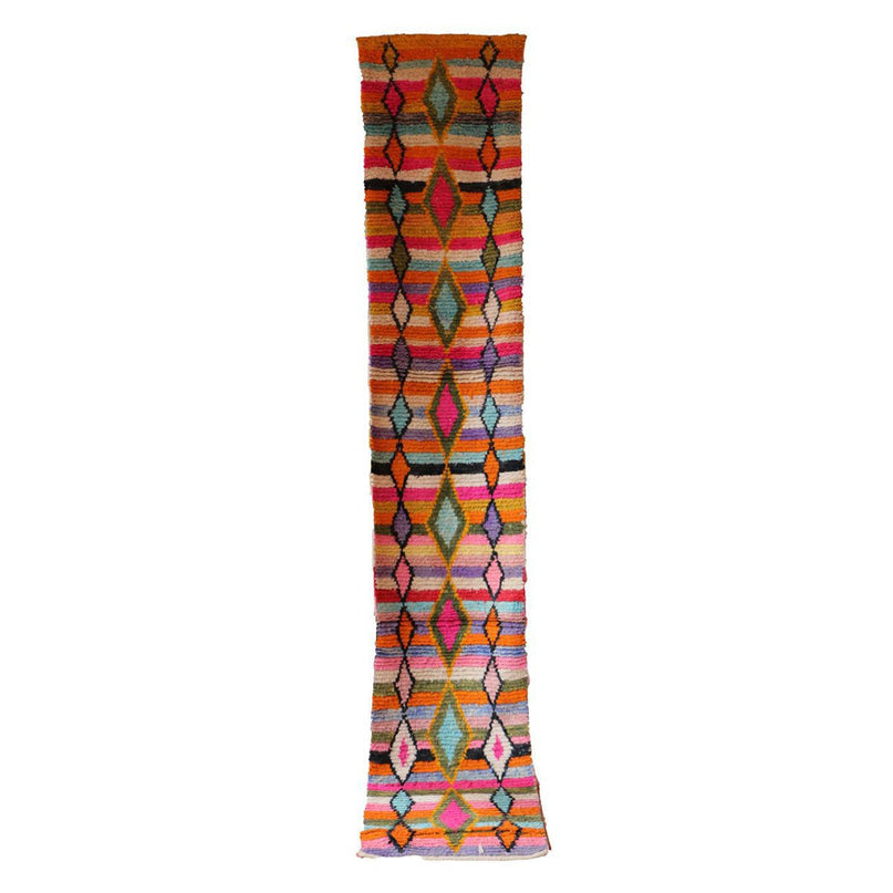 Zuiver wollen Marokkaans Berber halkleed 73 x 390 cm