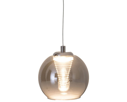 LED -hanger lamp "vaso", hanglamp gemaakt van metaal en glas in antraciet, met stevig ingebouwde LED's, hangende lamp voor eetkamer en woonkamer met een Øvon 14,5 cm.