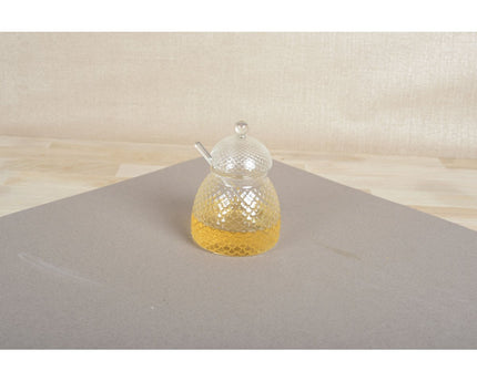 Honingpot met 400 ml glazen lepel