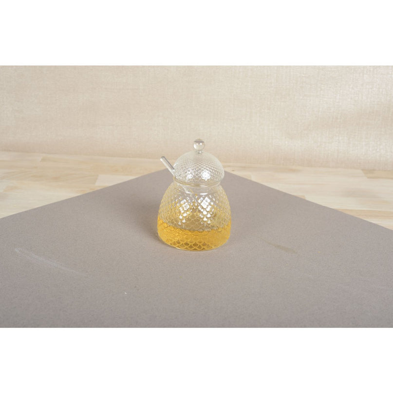 Honingpot met 400 ml glazen lepel