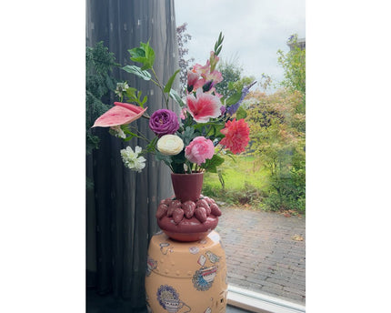Zijden Bloemen met Strawberry Juice Vase H：23cm