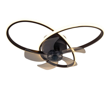 Modern LED -plafondlicht "Riccio" inclusief ventilator, nachtlichtfunctie, dim- en lichttemperatuurinstelling is uitgerust met stevig geïnstalleerde LED's en heeft een geschatte Øvon 58 cm.