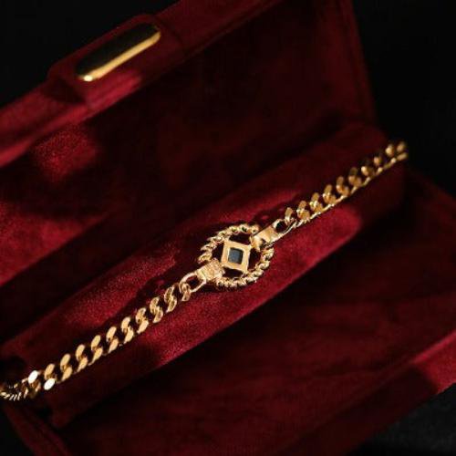 Luxe kettingarmband met groene onyx