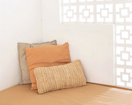 Raffia Sierkussen 50x30 cm met vulling Decoratief kussen Bankkussen DALUNG