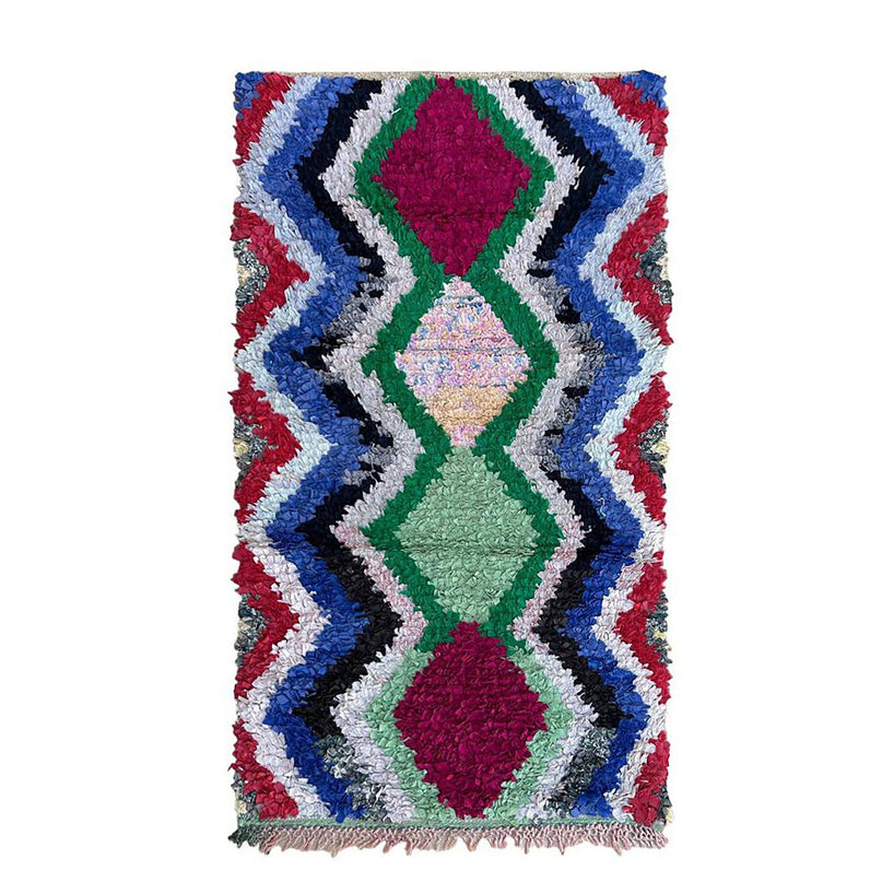 Marokkaans Berber-tapijt van gerecycled textiel 89 x 172 cm