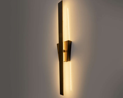LED -wandlamp "Trevor" zwart, wandlampmetaal en plastic in het zwart, met stevig ingebouwde LED's, wandverlichting binnen 62 x 10 x 4,5 cm