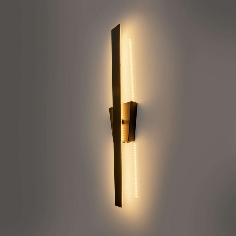 LED -wandlamp "Trevor" zwart, wandlampmetaal en plastic in het zwart, met stevig ingebouwde LED's, wandverlichting binnen 62 x 10 x 4,5 cm