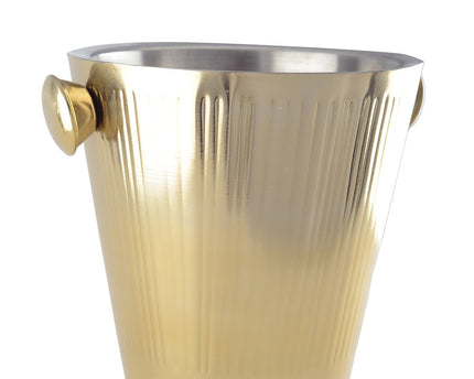 Gouden champagne -emmer met geribbeld patroon