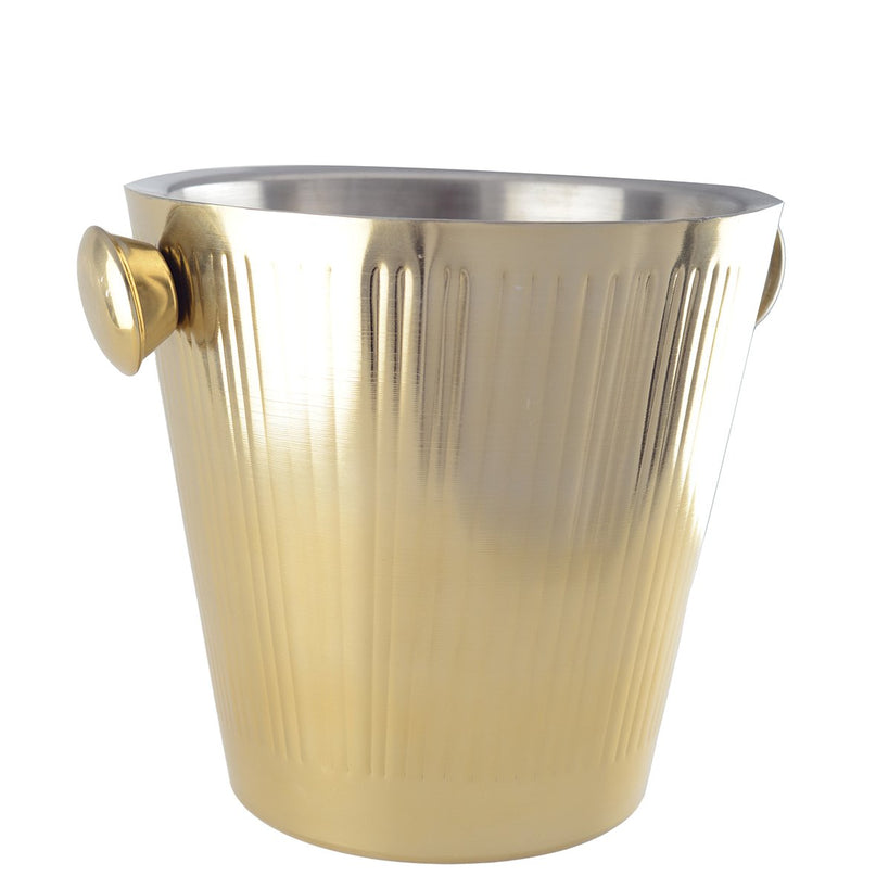 Gouden champagne -emmer met geribbeld patroon