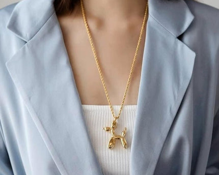 Leuke ballonhond hanger ketting