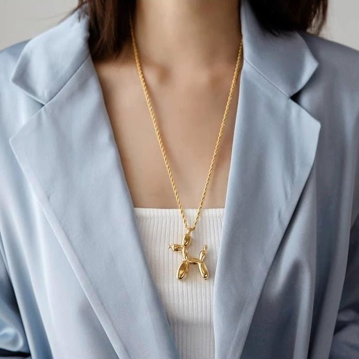 Leuke ballonhond hanger ketting