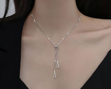 Sterling zilveren driehoek ketting