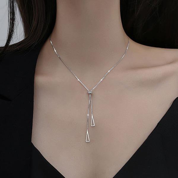 Sterling zilveren driehoek ketting