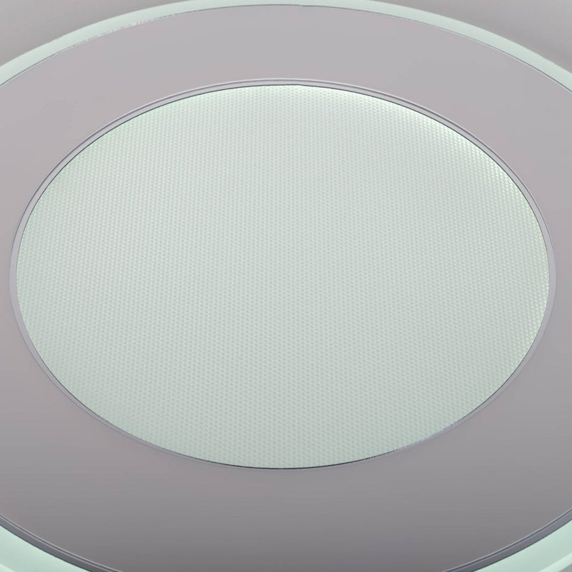 LED-plafondlamp "Doira" Ø 50,5 cm, 7,5 cm hoog, metaal en plastic in zilver en wit, geïntegreerde LED's, 3600 lm licht licht, dimable, CCT-functie 3000-6500 K, nachtlichtfunctie