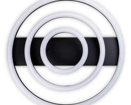 LED CCT-plafondlicht "Circulo" gemaakt van zwart metaal en zandkleurig plastic Ø 60 cm