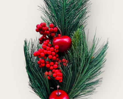 Appel kerstbloemcombinatie  | Zijden kunstbloem | Lengte 61cm  1pcs