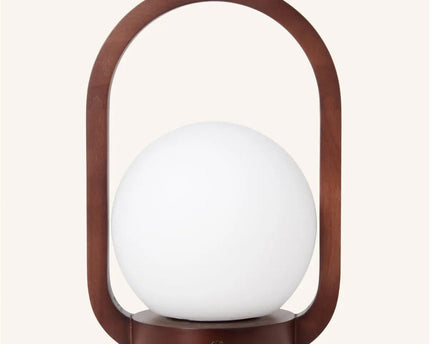 Skye Donkerbruine Houten Snoerloze Lamp | Oplaadbaar en dimbaar ontwerp