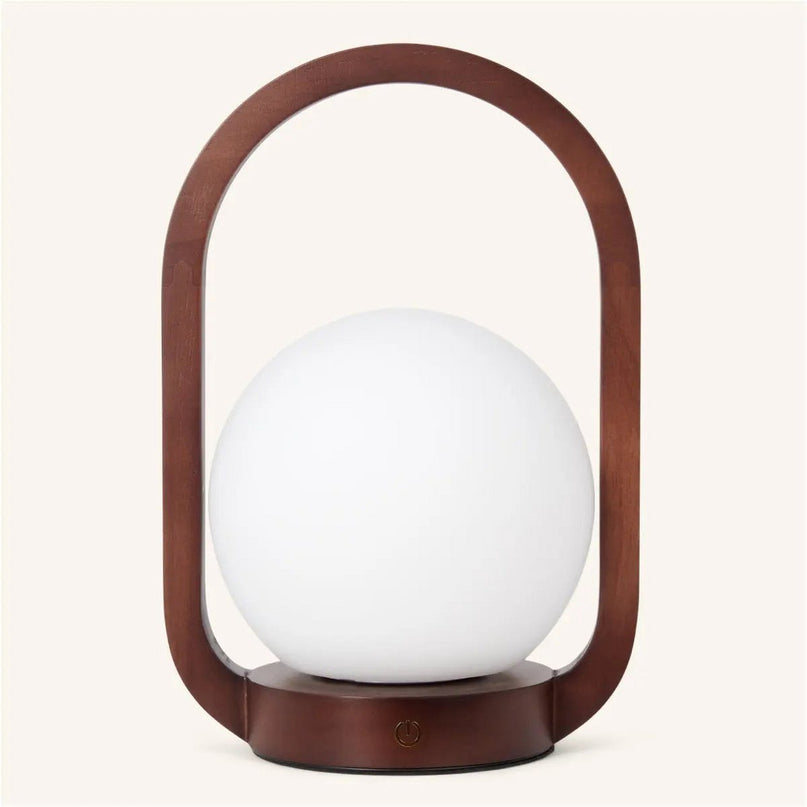 Skye Donkerbruine Houten Snoerloze Lamp | Oplaadbaar en dimbaar ontwerp