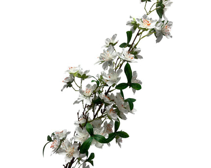 Artificial flowers White Prunus persica | Zijden kunstbloem | Lengte 110 1pcs