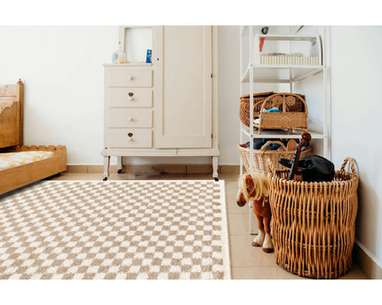CHECKERS Zacht en comfortabel hoogpolig vloerkleed
